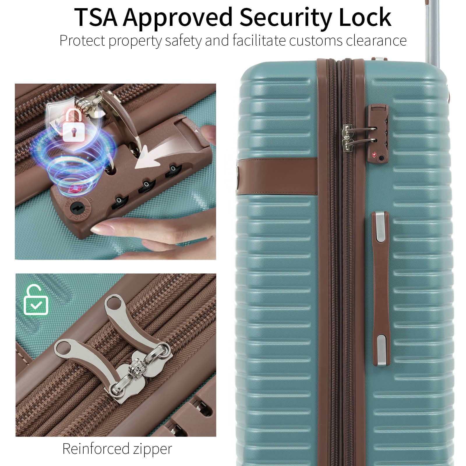 MAYEERTY 16/20/24/28 Inch 4 Pack Travel Luggage Set, ABS Hardshell Expandable Suitcase with Spinner Wheels, TSA Lock and 4 Packing Cubes