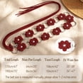 thumbnail image 4 of JASGOOD Womens Boho Braided Belt Western Cowgirl Flower Waist Belt for Dresses, Red, 190cm, 4 of 7