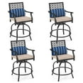 thumbnail image 1 of Gymax 4 PCS Patio Swivel Bar Chairs Metal Counter Height Bar Stools w/ Gentle Rocking, 1 of 10