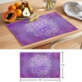 thumbnail image 6 of Purple Boho Flowers Placemats Set of 8, Vintage Abstract Watercolor Purple Bohemia Floral Non-Slip Place Mats Washable Table Mats for Kitchen Dining Table Decorations Indoor/Outdoor, 6 of 9