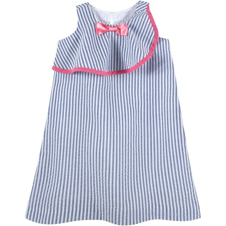 - Newborn Baby Girls' Seersucker Ruffle Detail Dress