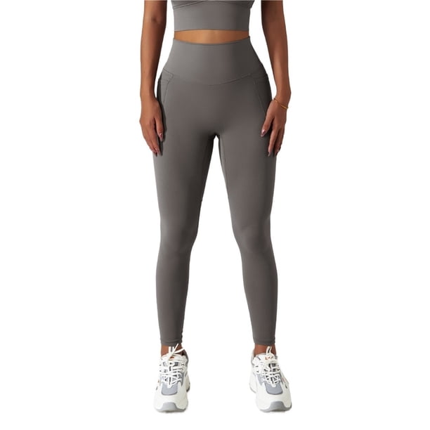 Leggings de cintura alta con bolsillos for mujer, pantalones de Yoga elásticos suaves, Leggings de entrenamiento informales a prueba de sentadillas
