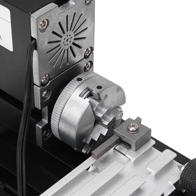 Qiilu 0.07mm Accuracy Metal Lathe Mini High Power 60W For Wood Plastic Processing