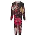 thumbnail image 4 of Hazbin Hotel Men's Hooded Jumpsuit - Zip Up One Piece Pajamas Soft Cozy Winter Warm Plush Loungewear, 4 of 8