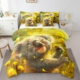 thumbnail image 1 of YST Kids Koala Queen Comforter Set 7-Piece Cartoon Koala Bedding Sets, Cozy For All Season, Yellow Flower Floral Bed Set, 1 of 4