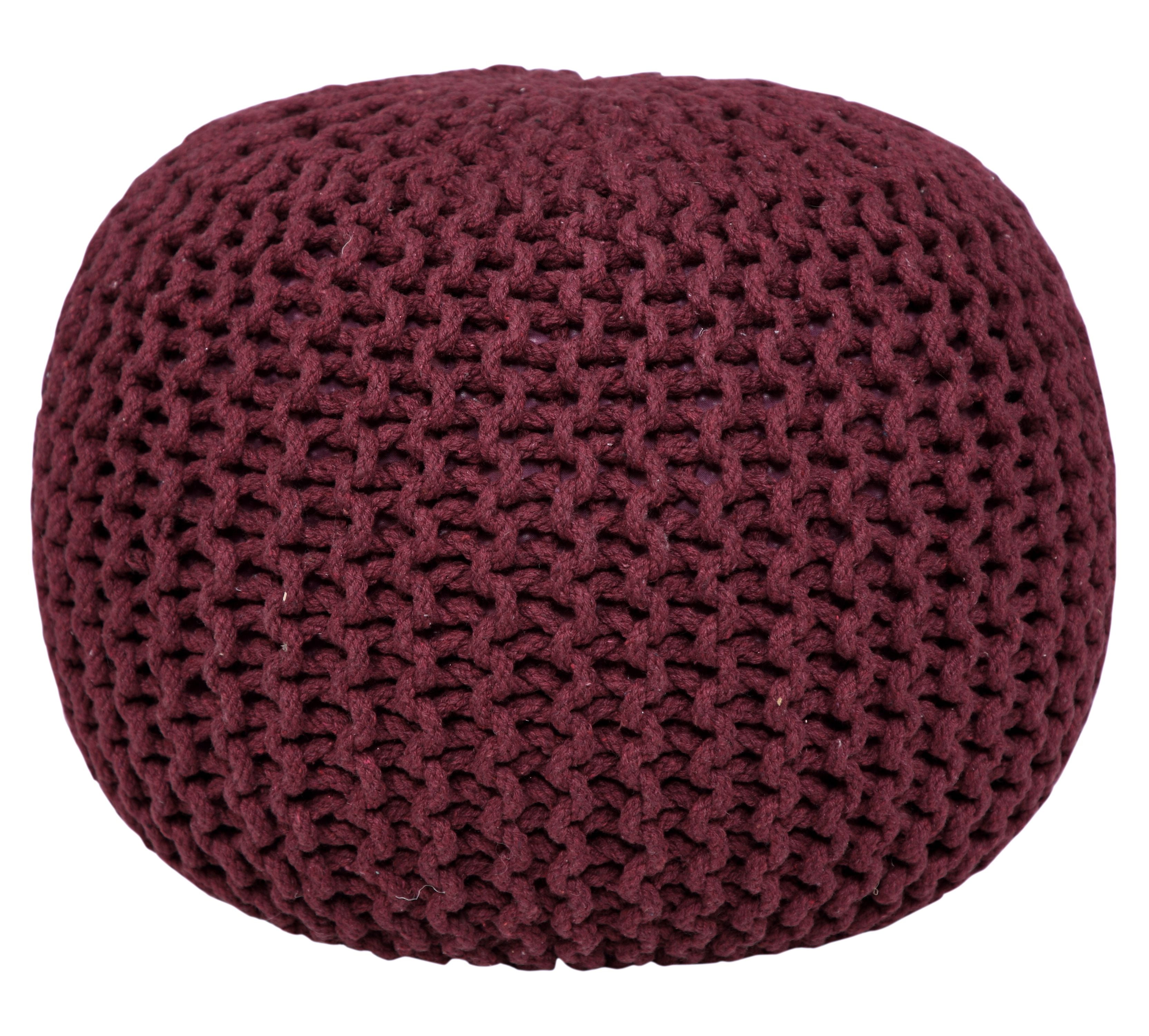 Lychee Knitted Cotton Pouf Ottoman