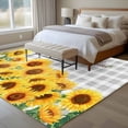 thumbnail image 4 of Large Area Rugs for Living Room Bedroom, Yellow Sunflowers 8'x10' Rug Washable Carpet Runner Indoor Outdoor, Summer Floral Elegant Pastoral Checkered Non Slip Floor Mats Rug for Kitchen, Patio, 4 of 8