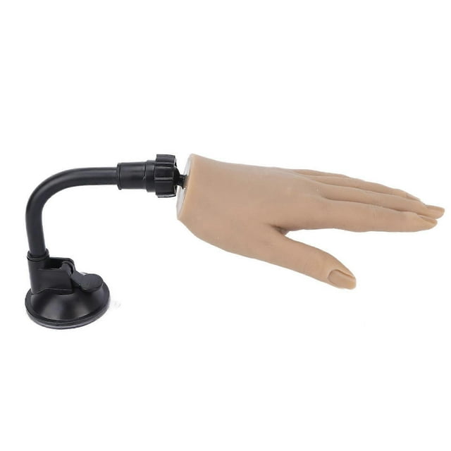 Fake Hand Model Silicone Reusable Nail Art Practice Hand with Fixing Rack for Beginner Practice LearningLeft Hand