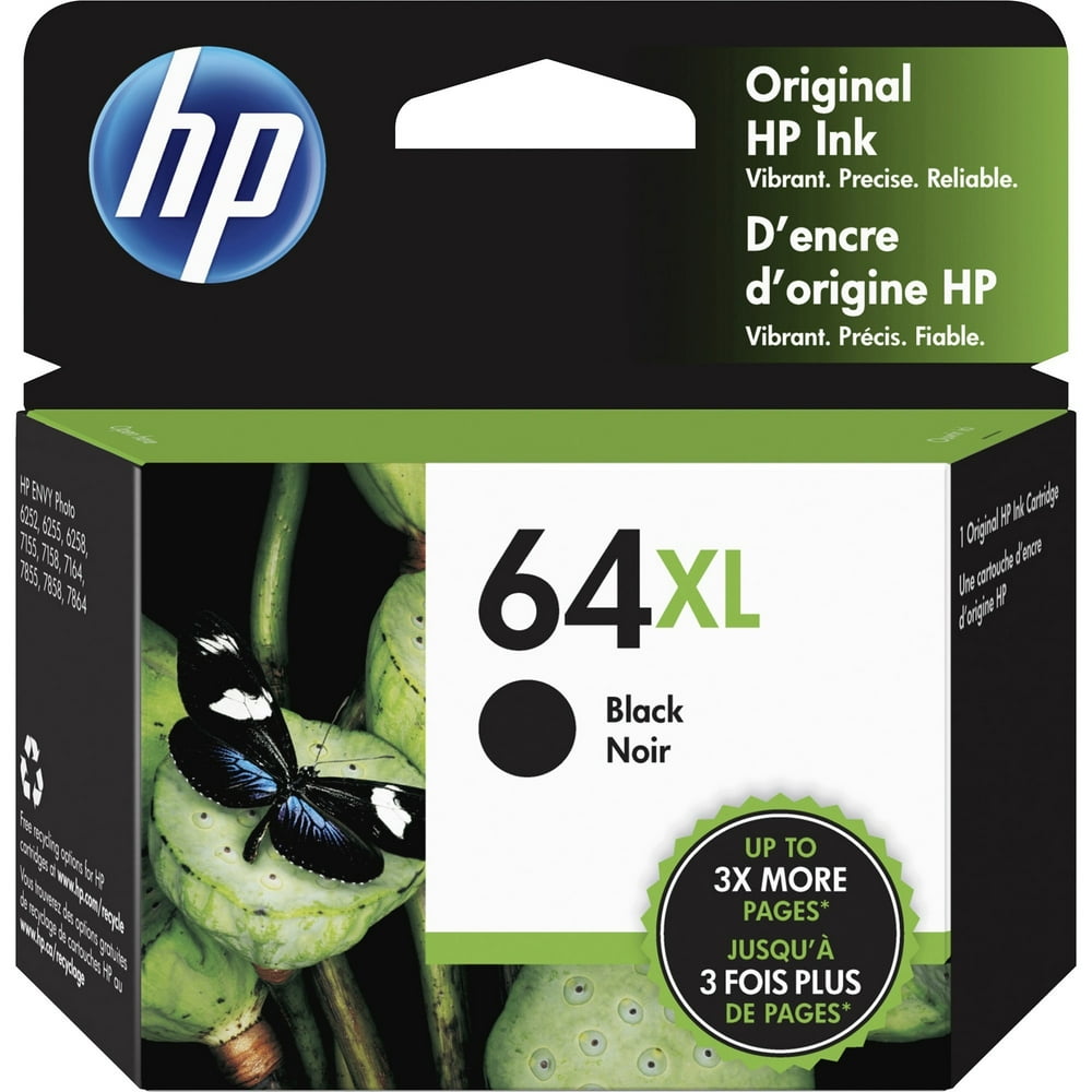 HP 64XL Ink Cartridge, Black (N9J92AN)