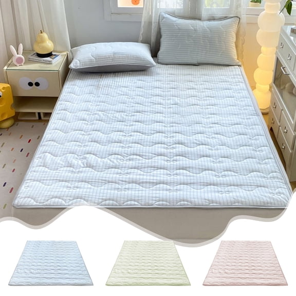 Kuroiy Mattress Pad Thin Washable Cotton Breathable for Dorm Bed Student Twin XL