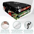 thumbnail image 4 of Quilts Twin Size Bedding Set, Christmas Snowman Lightweight Quilted Comforter, Black Cardinal Bird Xmas Snowflake Tree Soft Reversible Bedspread Coverlet with Pillow Covers for All Season, 68" x 86", 4 of 9