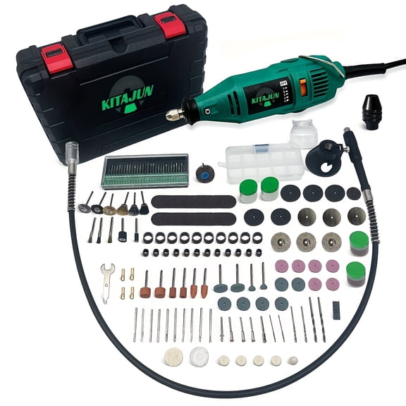 Rotary Tool Kit - 5 Variable Speeds (10000-37000RPM), Flex Shaft, Multifunctional Chuck & 218 Accessories for Crafts & DIY Creations