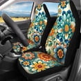 thumbnail image 3 of KUIFORTI Boho Floral Car Seat Covers 4 Pcs, Auto Universal Interior Accessories, Front Seats and Rear Bench Cover Protecto for Cars Truck Van SUV Easy to Install, 3 of 7