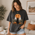 thumbnail image 3 of Vintage Black Cat Ghost Halloween Shirt, Orange Moon Pumpkin Graphic Comfort Colors Tee, Spooky Season Cat Lover Fall Gift - Pepper, M, 3 of 4