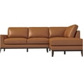 thumbnail image 5 of Right Facing Leather Sofa Sectional, 3-Seat Tan Bonded Leather Couch with Solid Wood Frame, 5 of 10