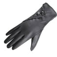 thumbnail image 5 of Cyglowse Winter Fashion Leather Gloves for Women, Touch Screen Wool Lined Outdoor Windproof Warm Suede Driving Dress Gloves Black, 5 of 7
