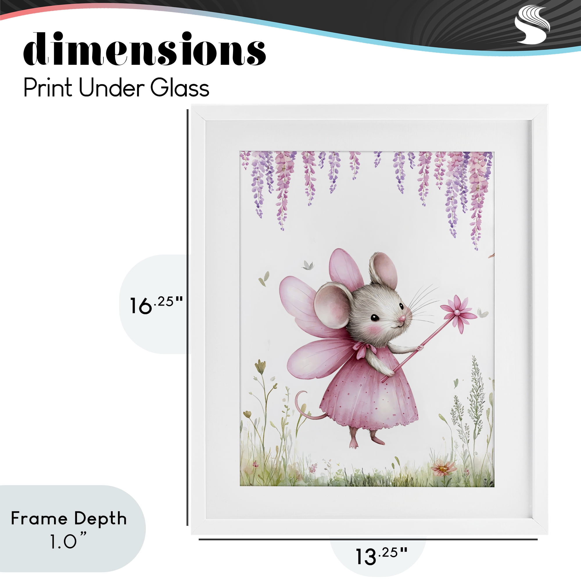 Stupell Industries Woodland Mouse Forest Fairy White Framed Print Under Glass, design by LSR Design Studio