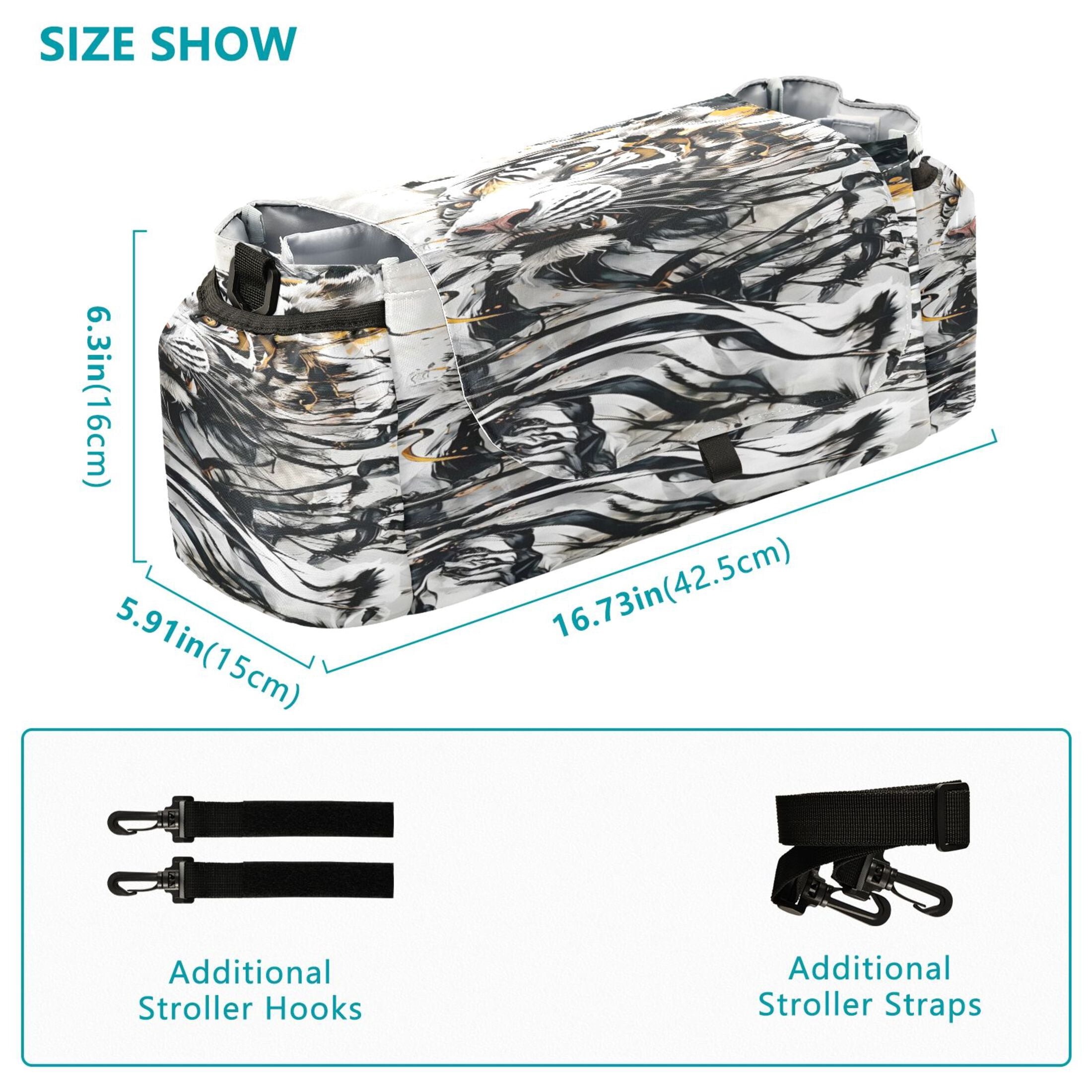 DIXRUYEE Stroller Organizer Tiger Rising Printed