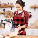 thumbnail image 5 of Delantal De Cocina Navideño Con Estampado De Cuadros Rojos, Delantal Merry Christmas Snowflake, Ciervo Navideño, Copos De Nieve, Decoraciones Navideñas, Delantal Sin Mangas Para Adultos., 5 of 6