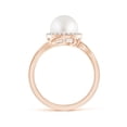 thumbnail image 2 of ANGARA South Sea Cultured Pearl & Diamond Halo Bypass Ring in 14K Rose Gold for Women | June Birthstone, Birthday, Anniversary, Jewelry Gift for Women | Pearl Ring, 2 of 9