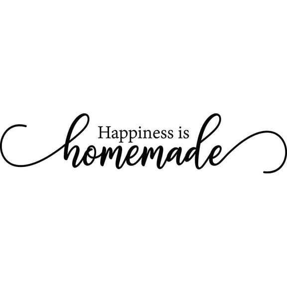 QTH Large Happiness is Homemade Wall Decals for Bedroom Family Decal Quote Word Sayings Sticker Sign Family Decor Removable Vinyl for Living Room Home 32x7 Inches