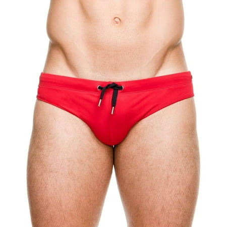 Men s Summer Solid Color Swim Trunks - Stylish Beach Shorts for Sports & Fashion Red XL