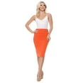 thumbnail image 4 of Women's Stretch Midi Pencil Skirt with Elastic Waist - Perfect for Office Wear, Sizes S-XL, 4 of 5
