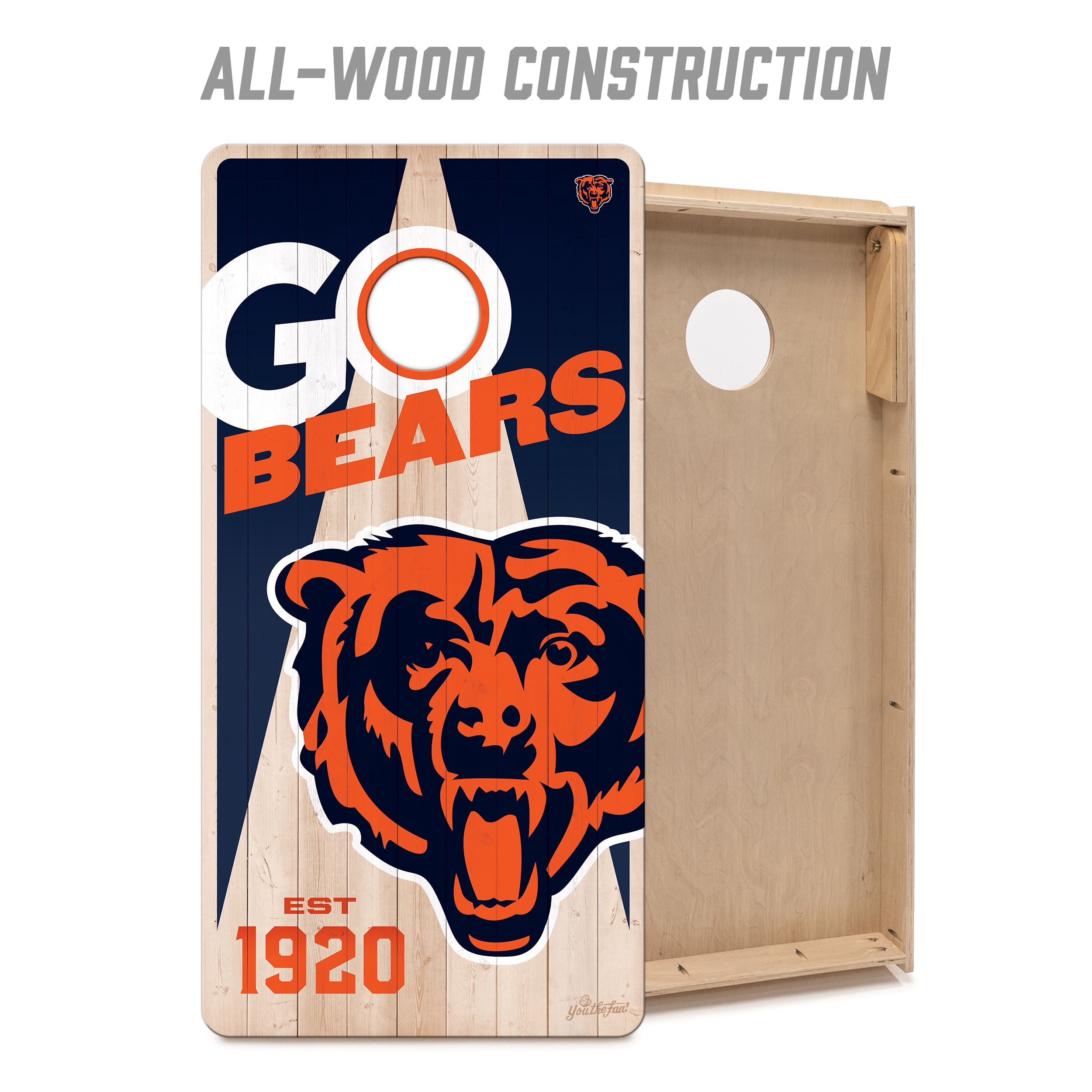 YouTheFan NFL Chicago Bears 2' x 4' Cornhole Game No Bags