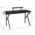 thumbnail image 2 of Gymax Gaming Desk Computer Desk PC Table Workstation with Cup Holder & Headphone Hook, 2 of 10