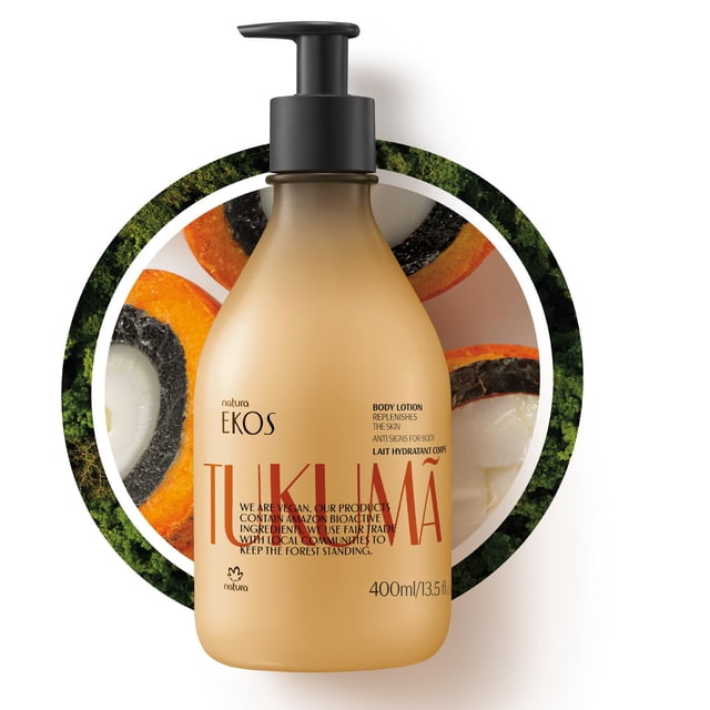 Loción corporal natura Ekos Tukumã, reponedora, 400 ml, vegana