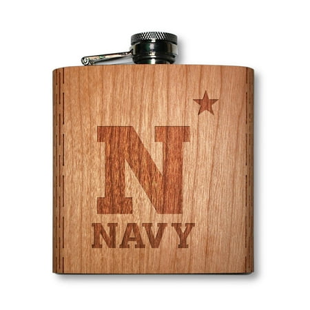 

6 oz. Wooden Hip Flask (US Navy 01 in American Cherry)
