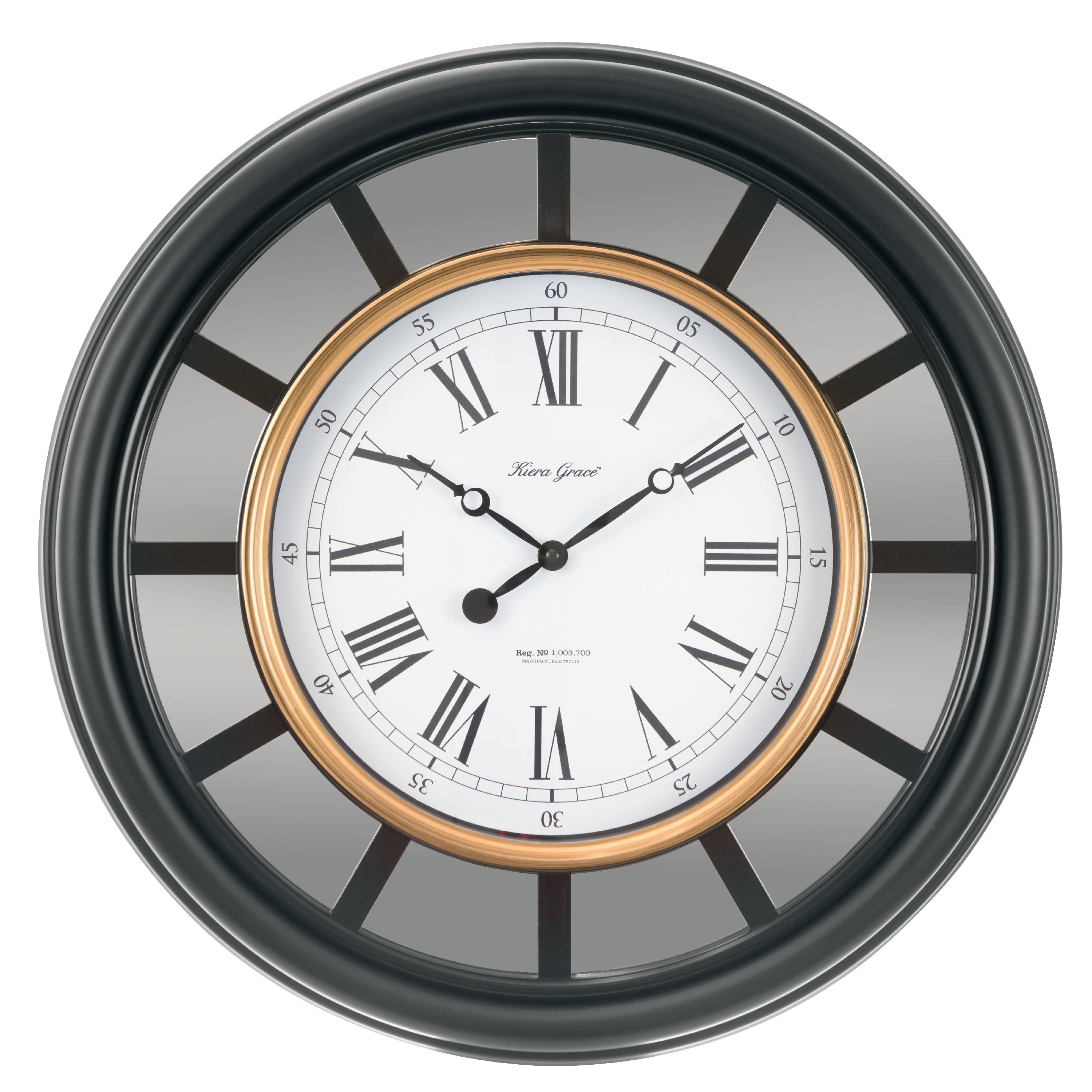 Kieragrace Milan Oversized Wall Clock With Mirror Accent Walmart Com