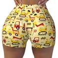 thumbnail image 2 of Balery Funny Construction Vehicles Pantalones cortos de entrenamiento estampados para mujer, sin costuras, ajustados, para gimnasio, yoga, correr, deportes, ejercicio activo, fitness.-Large, 2 of 8