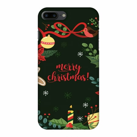 iPhone 8 Plus Case - Christmas Cheer 1, Hard Plastic Back Cover. Slim Profile Cute Printed Designer Snap on Case with Screen Cleaning