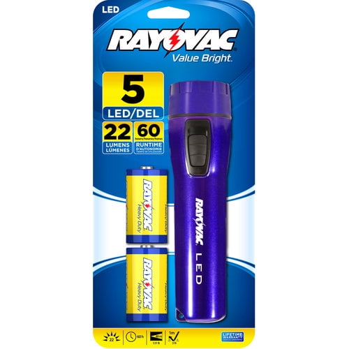 Rayovac 5 LED Flashlight with 2 D Batteries