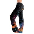 thumbnail image 3 of IYYVV Women Halloween Pajama Pants Cute Pumpkin Ghost Funny Print Palazzo Pjs Bottoms With Pockets Drawstring Sleep Lounge Pants 2026 Multicolor 2XL, 3 of 6