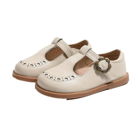 QUDDERR Toddler Little Girls Dress Shoes School Oxford for Girls Flats Spring Fall Little/Big Kids Non-slip Leather Princess Shoes for Girls 1-13M