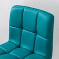 thumbnail image 4 of Powell Sherman 24-32" Indoor Adjustable Metal Swivel Bar Stool, Chrome/Teal Faux Leather, 4 of 15