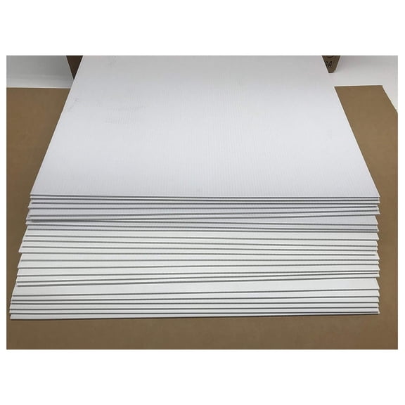 Yard Signs Pack of 50 Sheets Blank White Signs Corrugated Plastic 4mm White Blank 12" x 18" Short-Flute 12'', Great for Advertising Any Events, Ship Same Day