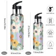 thumbnail image 2 of Yayeee 20oz Insulated Water Bottle Double Wall Stainless Steel with Flip Straw Lid, Floral Pattern, 2 of 7