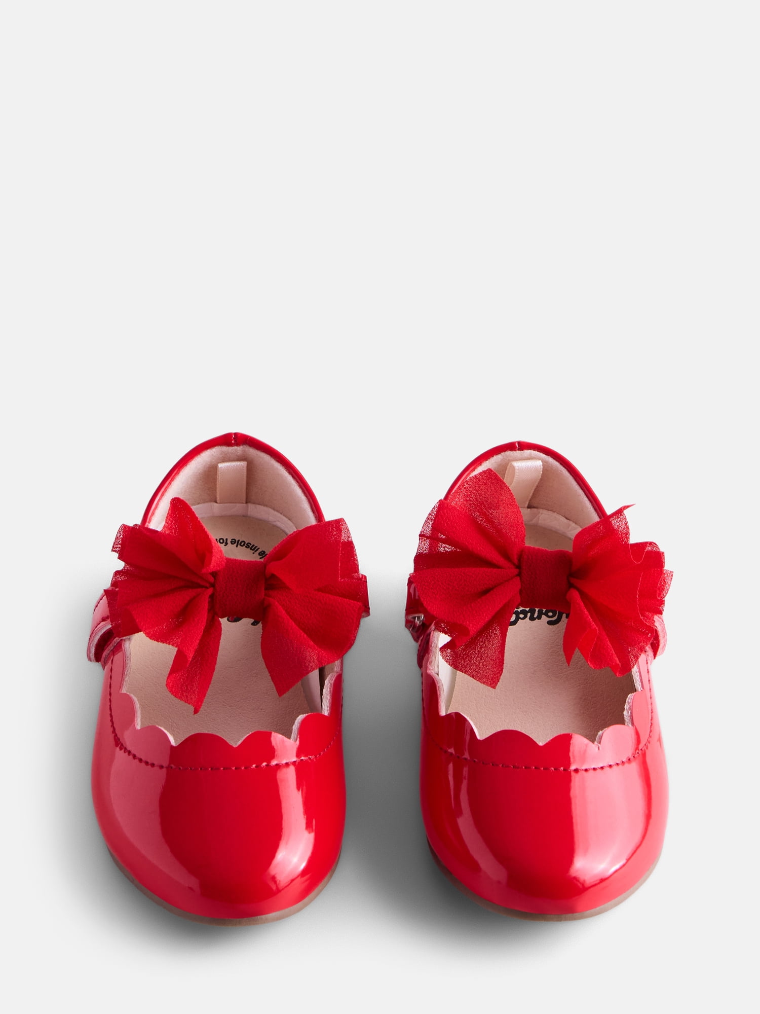 Wonder Nation Baby and Toddler Girls Tulle Bow Ballet Flats