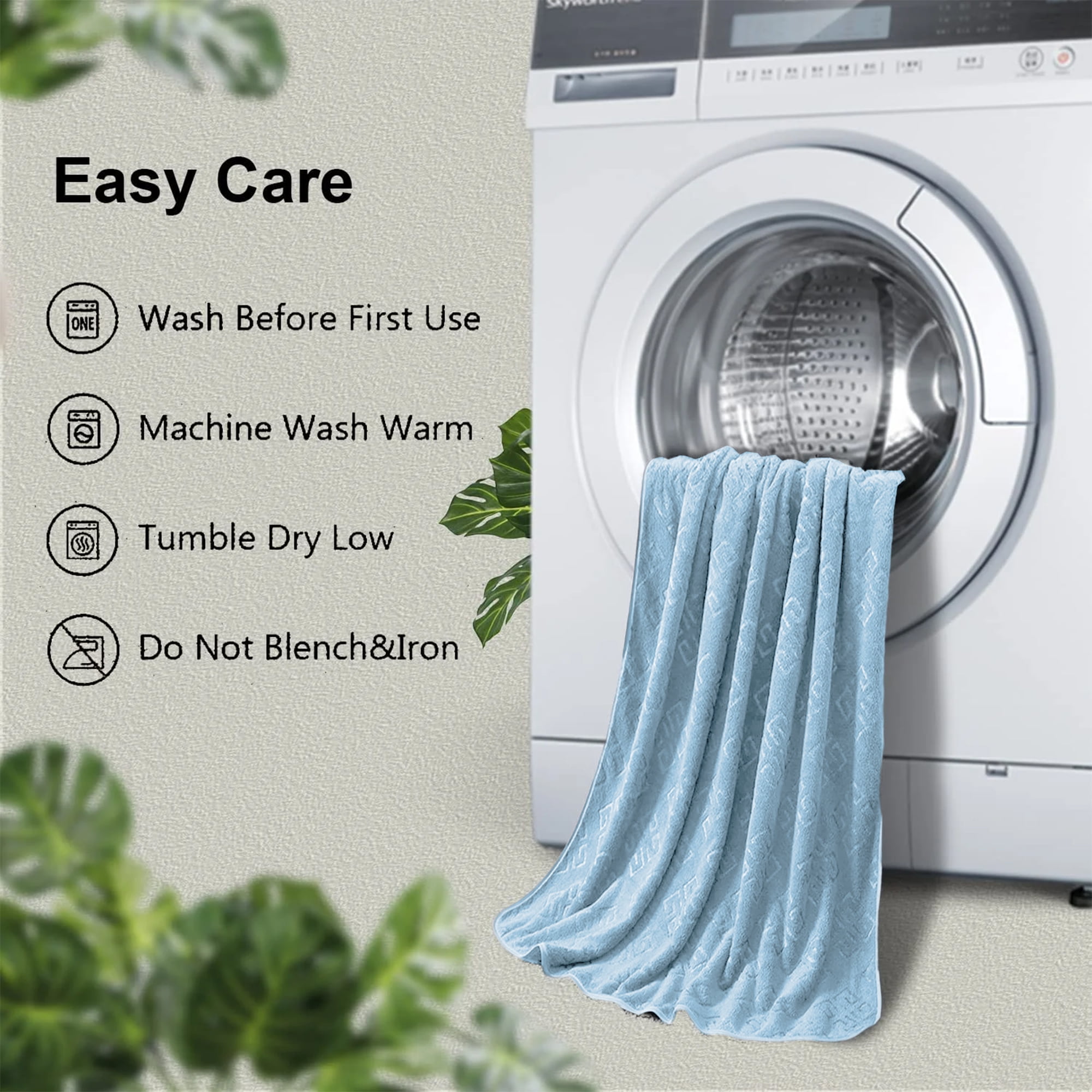Jessy Home 4 Pack Bath Towels Blue Oversized Bath Sheet 35"x70"-600 GSM Soft Extra Large Bath Towel Set