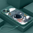 thumbnail image 1 of Bonita funda de teléfono con dibujos de astronauta y Luna para iPhone 11 12 13 14 Pro Max 7 8 Plus X XR XS SE 2022, funda blanda de silicona con cordón de mano Tan Jianjun unisex, 1 of 2