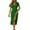 Green, variant on Kmdttou Women's Summer Casual Solid Color V-Neck Short Sleeve-Breasted Lace-Up Slim Midi Skirt,Women's Long Dresses Flowy Maxi for Beach