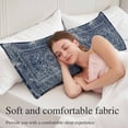 thumbnail image 5 of Boho Blue Body Pillow Covers 20"x60", Vintage Ethnic Modern Geometric Abstract Soft Brushed Microfiber Breathable Throw Pillow Covers, Pillowcase with Zipper for Couch Sofa Bedroom Living Room, 5 of 9