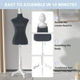 thumbnail image 5 of YRLLENSDAN Mannequin Body Torso Female, 49.6-63.6 inch Height Adjustable Sewing Mannequin Woman Foam Torso with Base Stand for Sewing Clothes Dress Form Display, 5 of 7