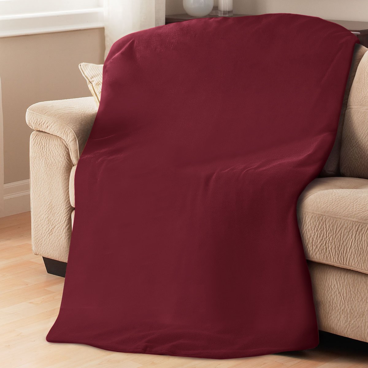 Sunbeam Electric Blanket Throw Fleece (50" x 60"), Red - image 3 of 6