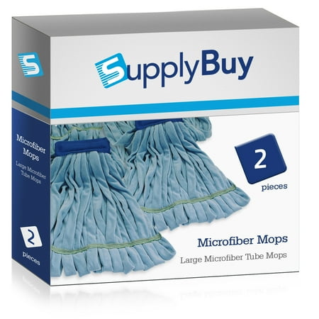 - SupplyBuy Large Microfiber Tube Mops | Industrial Wet Mops with Canvas Headbands | Pack of 2