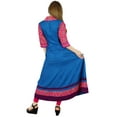 thumbnail image 4 of Bimba Women Blue Flaired Anarkali Kurta Kurti Casual Chic Indian Blouse Gift, 4 of 9