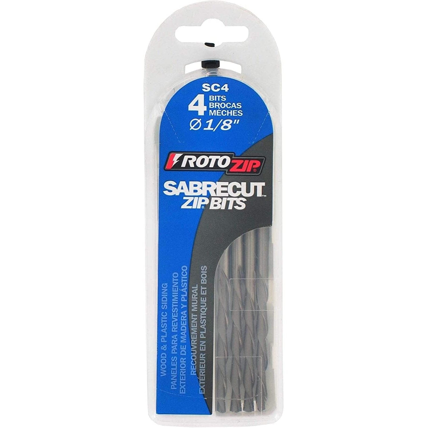 Rotozip SC4 1/8" Sabrecut Zip Bits 4 Count, Zip bit for a variety of